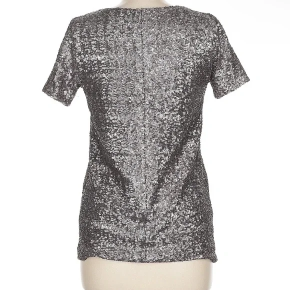 Velvet Silver Sequin Short Sleeve T-Shirt - Picture 2 of 10